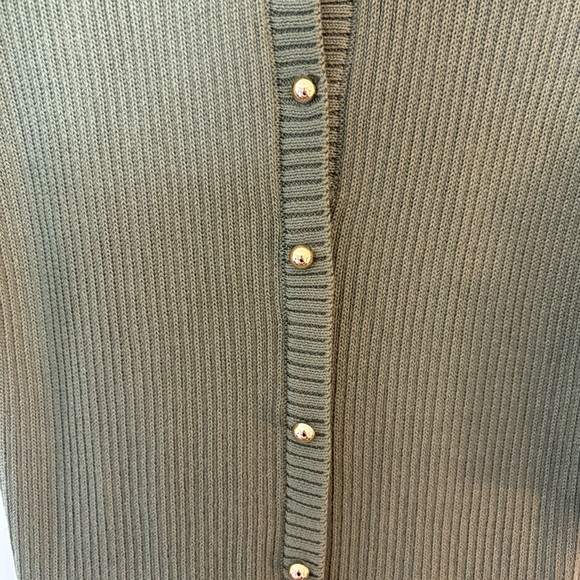 French Connection Women’s Olive Green Button-Front Knit Dress - Picture 6 of 14